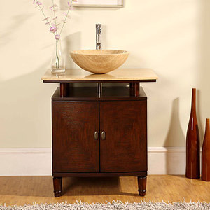 Asian Inspired Modular Vanity With Floating Counter From Silkroad Exclusives