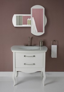 Decolav Gabrielle White Wood Vanity With Glass Top