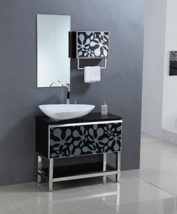 Legion Tempered Glass And Steel Black And White Modern Vanity Legion Tempered Glass And Steel Black And White Modern Vanity
