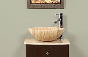 Silkroad Exclusive Travertine Lavatory Vessel Sink