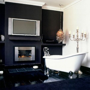 The Multiple Textures Of The Different Shades Of Black In This Bathroom Really Help Create A Sense Of Depth