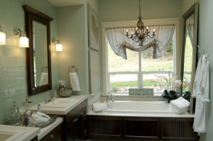 The Simple Chandelier Turns This Tub Into An Elegant, Cozy Reading Nook