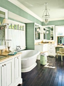 This Bathroom Is Sunny To Start, But The Dual White Vanities Are Like Little Spots Of Warm Light That Really Bring This Bathroom To Life