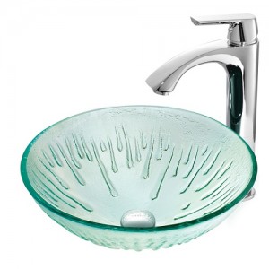 Vigo Icicles Tempered Glass Vessel Sink