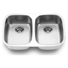 double sink bowl size
