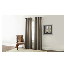 Drapes and Window Treatments Amrapur Home essentials 100% Polyester 5BOCRTNG-MOC-ST 645470139968 Black ebony Grommet 100% Polyester Curtain Black Black 