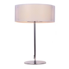 white and brass table lamp