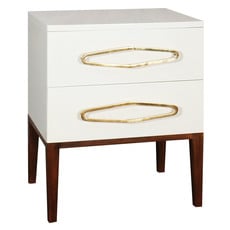 white cabinet with glass doors and drawers