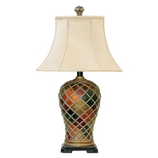brass lamp with brass shade