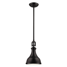 black pendant light with brass interior