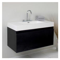 Bathroom Vanities Fresca Senza Black Combos FCB8010BW-I 817386020924 30-40 Modern Black Wall Mount Vanities With Top and Sink 25 