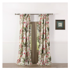 Drapes and Window Treatments Greenland Home Fashions Butterflies 100% Polyester Multi Multi GL-0910AWP 636047389800 Window Rod Pocket 100% Polyester Curtain Multi Multi 