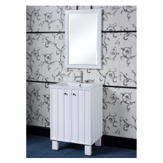 Bathroom Vanities InFurniture Modern Country White IN3124-W 728028350272 Single Sink Vanities Under 30 white With Top and Sink 25 