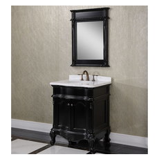 Bathroom Vanities InFurniture Matte Black WB-19718A 728028313277 Single Sink Vanities Under 30 Black With Top and Sink 25 