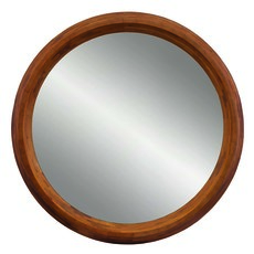round wood wall mirror