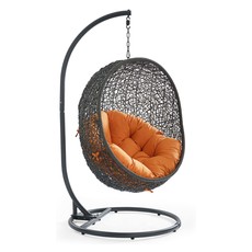 Outdoor Chairs and Stools Modway Furniture Hide Gray Orange EEI-2273-GRY-ORA 889654073826 Daybeds and Lounges Gray GreyOrange Gray ORANGE Steel Powder Coated Rust Proof Iro Hanging Swing Complete Vanity Sets 