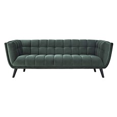 fabric and leather sectional