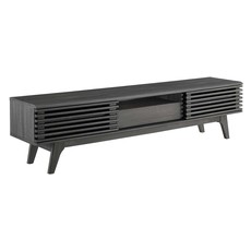 tv console with bookshelves