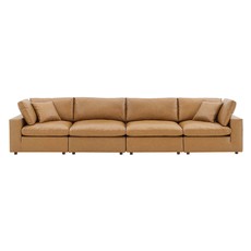 brown fabric sectional couch