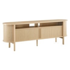 white and wood tv console