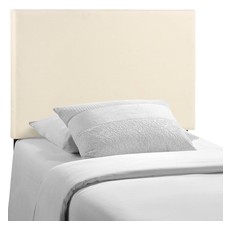 white twin upholstered bed