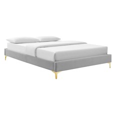 upholstered platform bed frame queen