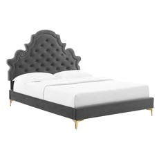 king bed frame with headboard and storage