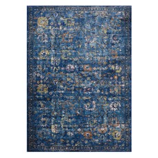 Rugs Modway Furniture Minu Dark Blue Yellow and Orange R-1091D-58 889654114697 Rugs Blue navy teal turquiose indig synthetics Olefin polyester po Area Rugs Area rugKids childre 