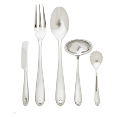 gold spoon and fork set