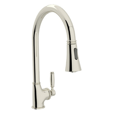 brushed nickel pull out kitchen faucet