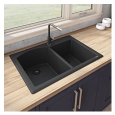 large stainless steel double sink