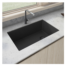 black composite single bowl kitchen sink