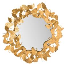 round mirror wooden frame