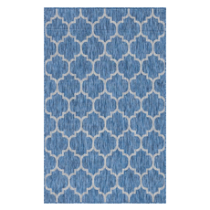 Rugs Unique Loom Outdoor Trellis Polypropylene Navy Blue 3128995 Area Rugs Blue navy teal turquiose indig synthetics Olefin polyester po Area Rugs Area rugOutdoor Octagons Rectangular 8x5 