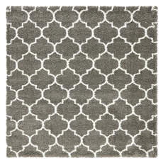 Rugs Unique Loom Marble Rabat Shag Polypropylene Gray 3139507 Area Rugs Gray Grey synthetics Olefin polyester po Square 8x8 