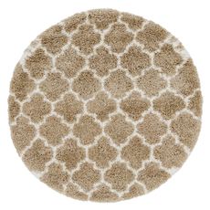 Rugs Unique Loom Marble Rabat Shag Polypropylene Taupe 3144147 Area Rugs synthetics Olefin polyester po Round 5x5 