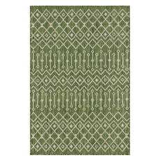 Rugs Unique Loom Outdoor Tribal Trellis Polypropylene Green/Ivory 3145078 Area Rugs Blue navy teal turquiose indig synthetics Olefin polyester po Area Rugs Area rugOutdoor Octagons Rectangular 6x4 