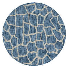 Rugs Unique Loom Outdoor Giraffe Polypropylene Blue 3145199 Area Rugs Blue navy teal turquiose indig synthetics Olefin polyester po Area Rugs Area rugOutdoor Octagons Round 4x4 