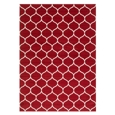 Rugs Unique Loom Rounded Trellis Frieze Polypropylene Red 3146720 Area Rugs Red Burgundy ruby synthetics Olefin polyester po Rectangular Round 12x9 