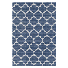 Rugs Unique Loom Trellis Decatur 100% Recycled Cotton Navy Blue/Ivory 3148013 Area Rugs Blue navy teal turquiose indig Cotton denim Rectangular 9x6 