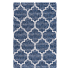 Rugs Unique Loom Trellis Decatur 100% Recycled Cotton Navy Blue/Ivory 3148016 Area Rugs Blue navy teal turquiose indig Cotton denim Rectangular 3x2 
