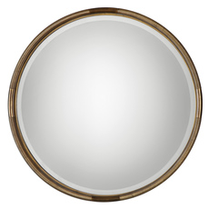 brown oval bathroom mirror