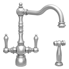 two handle pull down kitchen faucet