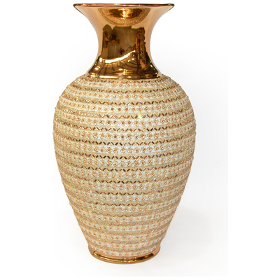 Vases-Urns-Trays-Finials AFD Porcelain Amber Gold Cream CS-CV7974-195-C 876225000268 Accessories/Vases Urns And Bow Cream beige ivory sand nudeGol Urns Vases Porcelain 0-20 20-50 Complete Vanity Sets 