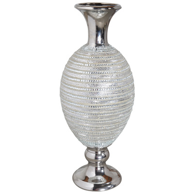 Vases-Urns-Trays-Finials AFD Porcelain Silver Crystal CS-CV87788-215- 876225001227 Accessories/Vases Urns And Bow Silver Urns Vases Crystal Porcelain 0-20 20-50 Complete Vanity Sets 