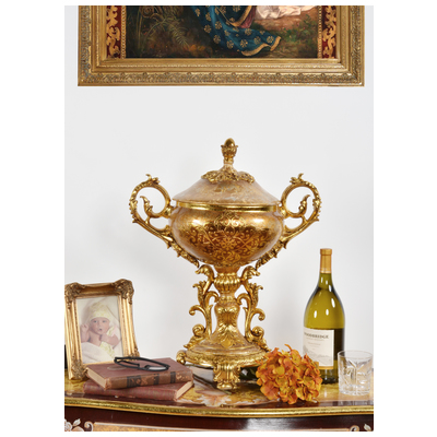 Vases-Urns-Trays-Finials AFD Poly Resin Antiqued Gold Multicolored CS-DS11015-24-S 876225001647 Accessories/Vases Urns And Bow Gold Urns Vases poly resin POLYRESIN Resin 0-20 20-50 Complete Vanity Sets 