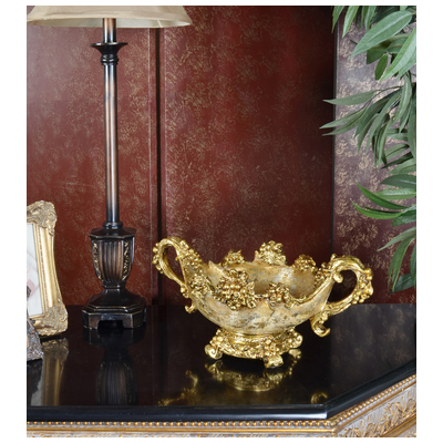 Vases-Urns-Trays-Finials AFD Poly Resin Antiqued Gold Multicolored CS-DS33256-155- 815781027869 Accessories/Vases Urns And Bow Gold Urns Vases poly resin POLYRESIN Resin 0-20 Complete Vanity Sets 