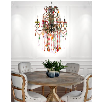 Chandelier AFD Iron Glass Crystal Multicolored DTL-9112331 876225002293 Chandeliers 5 to 8 Light 5-light 5 light 5 Complete Vanity Sets 