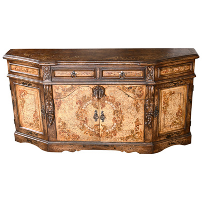 Buffets and Cabinets AFD Pinewood Wood Brown Sienna Brown Multicolored FRA-AFR-4015/CA 810110390591 Furniture/Chests And Cabinets Brown sableGLASS Mahogany Country Rustic Buffet Sideboard Glass Mahogany Mahogany Glass Artisan Stain Hand-Painted Br Complete Vanity Sets 