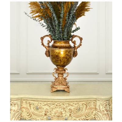 Vases-Urns-Trays-Finials AFD POLYRESIN Gold HCF-MAR0023G 810071640636 Accessories/Vases Urns And Bow Gold Urns Vases poly resin POLYRESIN Resin 0-20 Complete Vanity Sets 